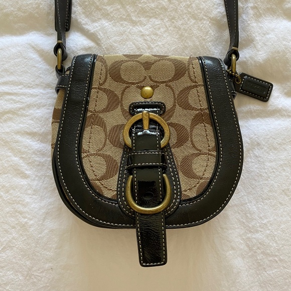 Coach Black and Tan Crossbody Bag - Picture 1 of 9